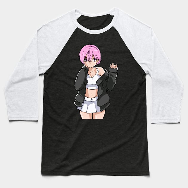 Cute Anime Girl Kawaii Waifu Senpai Japanese Baseball T-Shirt by theperfectpresents